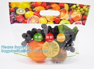 slider zip lock packaging fruit bag for cheery and grape, Vegetable refrigerate used resealable Zip lockkk packaging bag